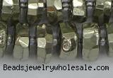 CRB599 15.5 inches 8*14mm faceted rondelle pyrite beads