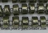 CRB625 15.5 inches 6*10mm tyre pyrite gemstone beads