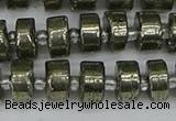 CRB625 15.5 inches 6*10mm tyre pyrite gemstone beads