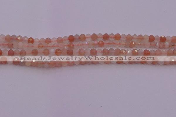 CRB715 15.5 inches 3*4mm faceted rondelle rainbow moonstone beads