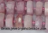 CRB828 15.5 inches 8*14mm faceted rondelle kunzite beads