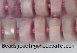 CRB829 15.5 inches 8*16mm faceted rondelle kunzite beads