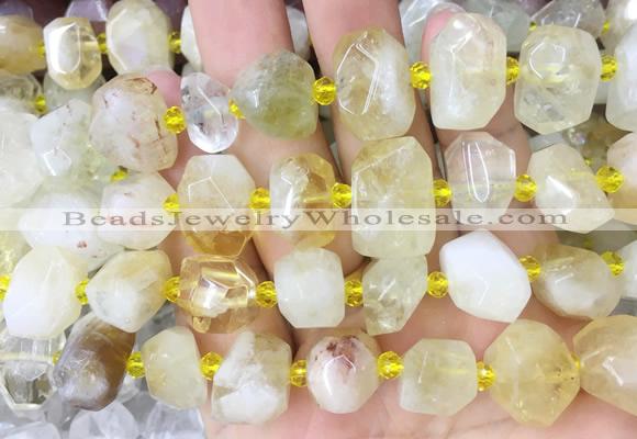 CRBS01 15 inches 12*16mm - 13*18mm faceted nuggets citrine beads