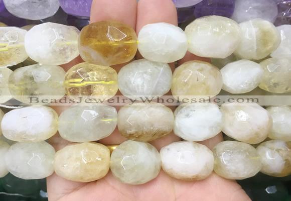 CRBS02 15 inches 12*16mm - 13*18mm faceted nuggets citrine beads