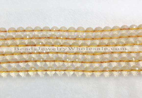 CRBS16 15 inches 6mm faceted round citrine beads wholesale
