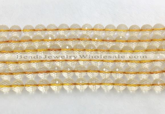 CRBS17 15 inches 8mm faceted round citrine beads wholesale