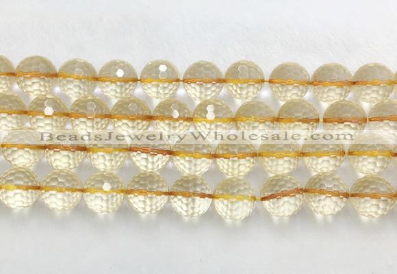 CRBS21 15 inches 16mm faceted round citrine beads wholesale