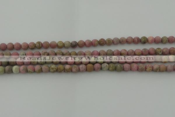 CRC1001 15.5 inches 6mm round matte rhodochrosite gemstone beads