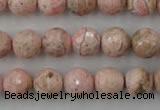 CRC455 15.5 inches 14mm faceted round Argentina rhodochrosite beads