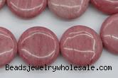 CRC693 15.5 inches 20mm flat round rhodochrosite beads wholesale