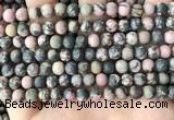 CRD31 15.5 inches 6mm round matte rhodonite beads wholesale