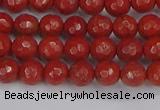 CRE338 15.5 inches 4mm faceted round red jasper beads