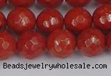 CRE342 15.5 inches 12mm faceted round red jasper beads