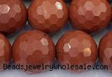 CRE366 15 inches 10mm faceted round red jasper beads