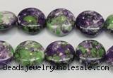 CRF16 15.5 inches 16mm flat round dyed rain flower stone beads