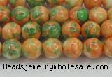 CRF309 15.5 inches 8mm round dyed rain flower stone beads wholesale