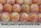 CRF318 15.5 inches 12mm round dyed rain flower stone beads wholesale