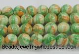 CRF416 15.5 inches 4mm round dyed rain flower stone beads wholesale