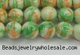 CRF419 15.5 inches 10mm round dyed rain flower stone beads wholesale