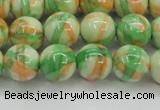 CRF420 15.5 inches 12mm round dyed rain flower stone beads wholesale