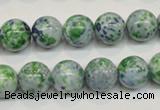 CRF46 15.5 inches 12mm round dyed rain flower stone beads wholesale