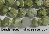 CRH554 15.5 inches 8mm faceted nuggets matte rhyolite gemstone beads