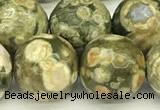 CRH583 15 inches 12mm faceted round rhyolite beads wholesale