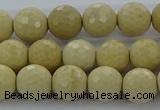 CRI212 15.5 inches 8mm faceted round riverstone beads wholesale