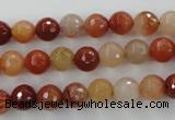 CRJ252 15.5 inches 8mm faceted round red jade gemstone beads