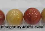CRJ419 15.5 inches 20mm round red & yellow jade beads wholesale