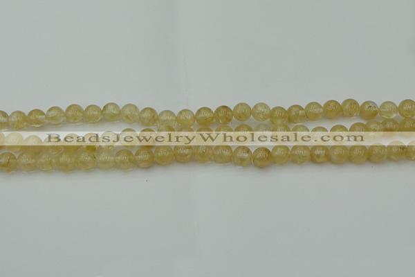 CRO1021 15.5 inches 6mm round yellow watermelon quartz beads