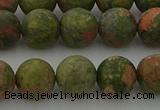 CRO1063 15.5 inches 10mm round matte unakite beads wholesale