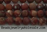 CRO1101 15.5 inches 6mm round matte pomegranate jasper beads