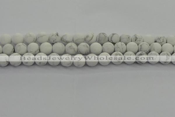 CRO1144 15.5 inches 12mm round matte white howlite beads