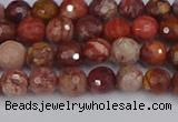 CRO1189 15.5 inches 6mm faceted round red porcelain beads