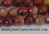 CRO1190 15.5 inches 8mm faceted round red porcelain beads