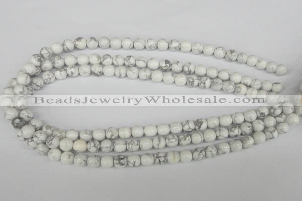 CRO132 15.5 inches 8mm round white howlite turquoise beads wholesale