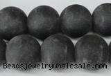 CRO421 15.5 inches 16mm round blackstone beads wholesale