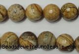 CRO764 15.5 inches 12mm faceted round picture jasper beads wholesale