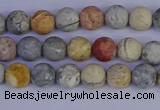 CRO991 15.5 inches 6mm round matte sky eye stone beads wholesale