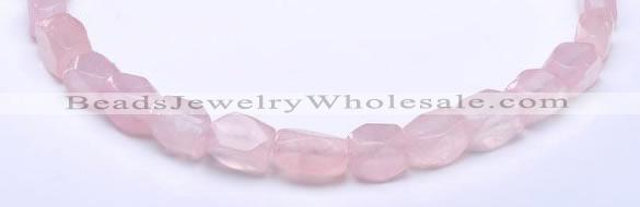 CRQ20 faceted brick shape natural rose quartz beads Wholesale