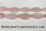 CRQ757 15.5 inches 25*40mm flat teardrop rose quartz beads