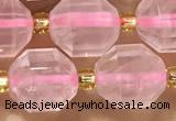 CRQ870 15 inches 9*10mm faceted rose quartz beads wholesale