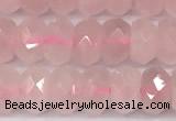 CRQ880 15 inches 5*8mm faceted rondelle rose quartz beads