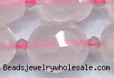 CRQ886 15 inches 12*16mm - 14*20mm faceted nuggets AB-color rose quartz beads