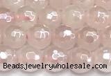 CRQ910 15 inches 6mm faceted round AB-color rose quartz beads