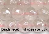 CRQ911 15 inches 8mm faceted round AB-color rose quartz beads