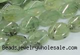 CRU122 15.5 inches 10*14mm twisted oval green rutilated quartz beads