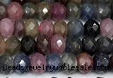 CRZ1176 15 inches 4*6mm faceted rondelle ruby sapphire beads