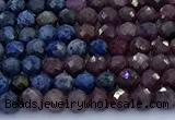 CRZ1201 15 inches 4mm faceted round ruby sapphire beads